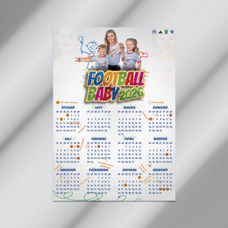 Obrazek Kalendarz ścienny Football Baby