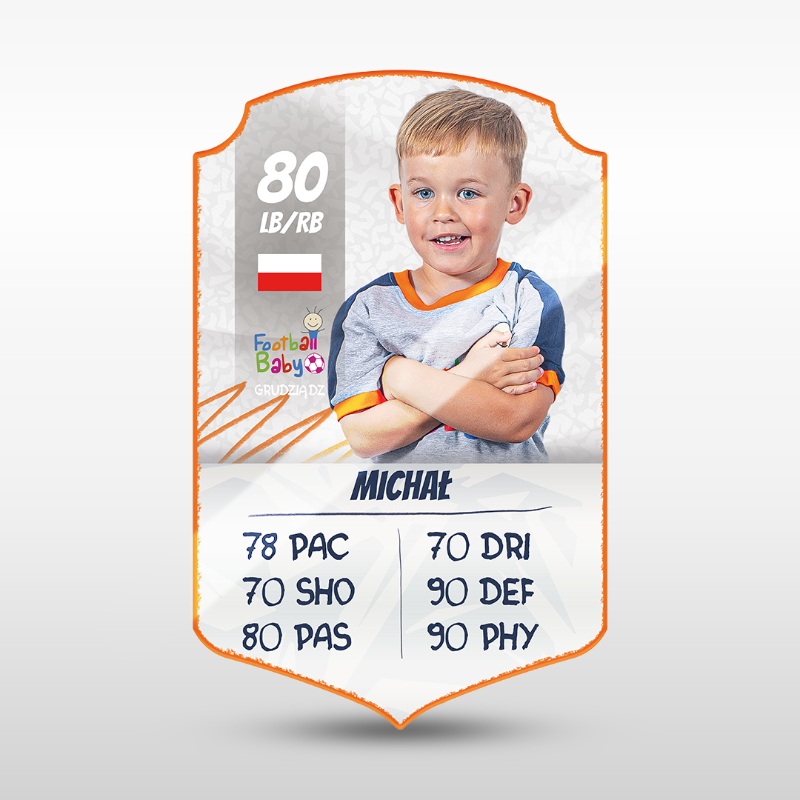 Obrazek Karta zawodnika Football Baby szara XL
