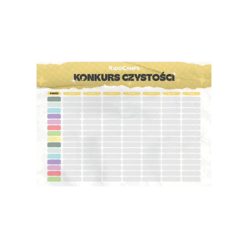 Obrazek KidoCamps - Tablica Konkurs Czystości