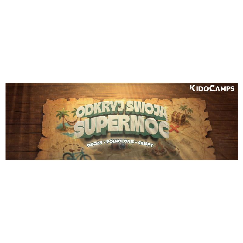 Obrazek Baner KidoCamps Odkryj Swoją SuperMoc 3mx1m