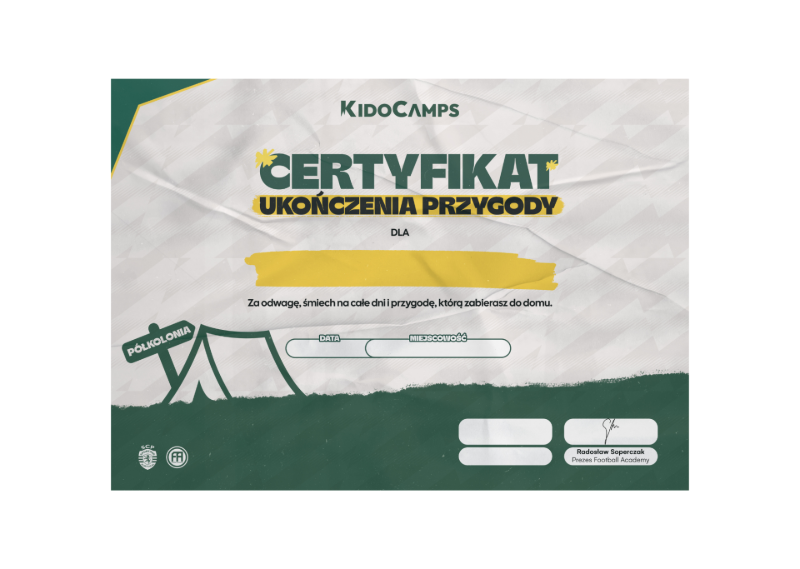 Obrazek KidoCamps Certyfikat Półkolonia