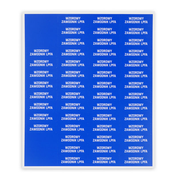 Obrazek Naklejki na Pucharek LPFA ( 4,8x1,5 ) - zestaw 50 szt.